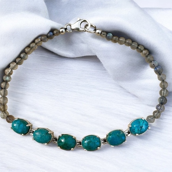 Artisan Jewelry - Table Mountain Shadowkite & Labradorite Sterling Silver 925 Bracelet